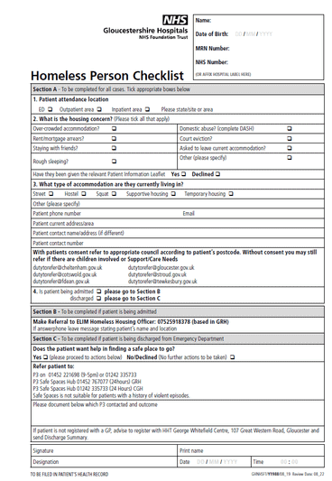 Homeless Patient Guidelines Initiative Patient Experience Network